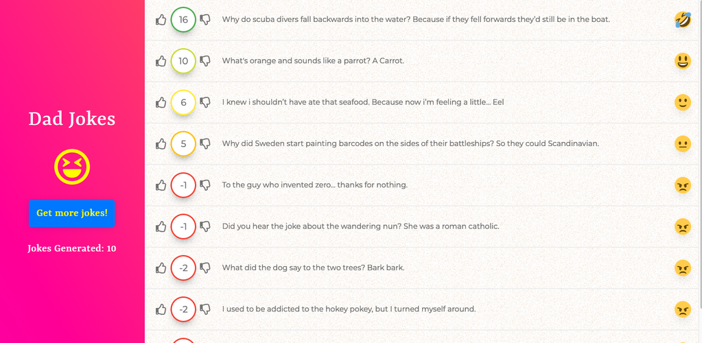 Dad Joke Voting App